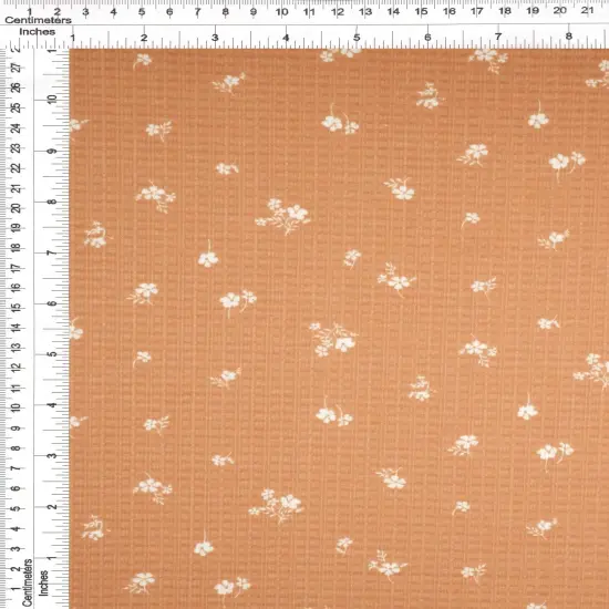 1 Yard Polyester Rayon Spandex Pointelle Ditsy Rib Print Fabric 58/60" Width ROSE DUSTY {6}