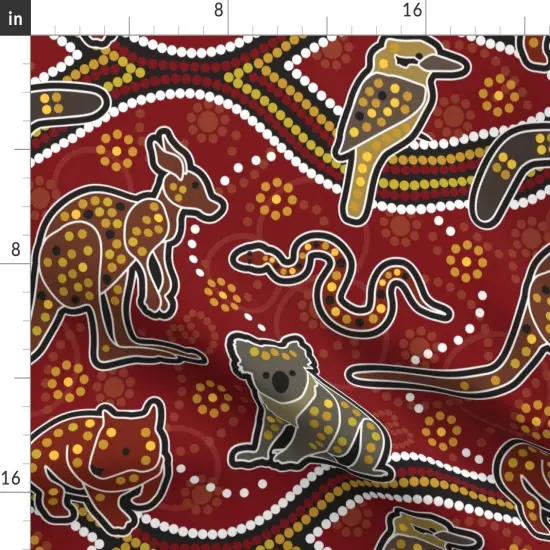 Various Fabrics by the Yard or Fat Quarter Australia Aussie Kangaroo Wombat Custom Printed Fabric by Spoonflower {2}