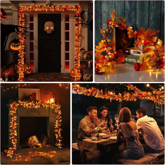 Fall Maple Leaf String Lights - 8FT {4}