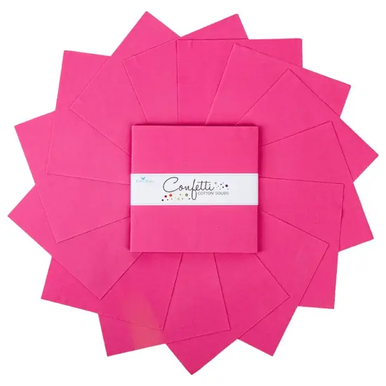 Confetti Cotton 10" Square Pack (Layer Cake / 10" Stacker) in RIley Hot Pink byfor Riley Blake (10-120-RHOTPINK-42) {3}