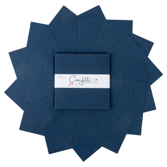 Confetti Cotton 10" Square Pack (Layer Cake / 10" Stacker) in Oxford Blue byfor Riley Blake (10-120-OXFORD-42) {3}