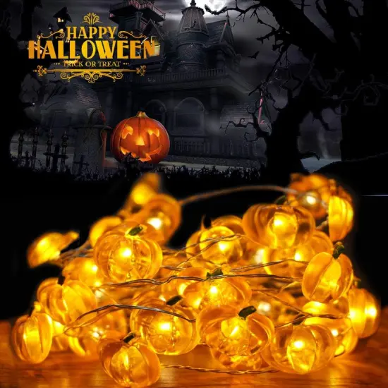 Halloween Pumpkin String Lights - 10ft 40 LEDs {2}