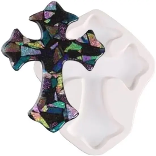 10&rdquo; x 7.5" x 1.5" Medium Cross Frit Casting Glass Fusing Kiln Mold {1}