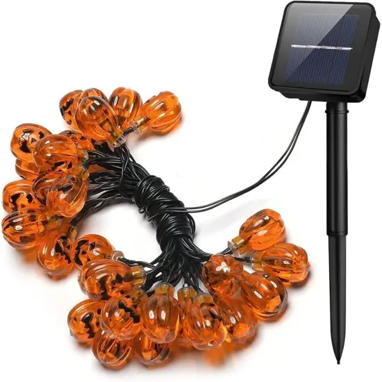 Solar Pumpkin String Lights - 30 LED Pumpkin Lights {1}
