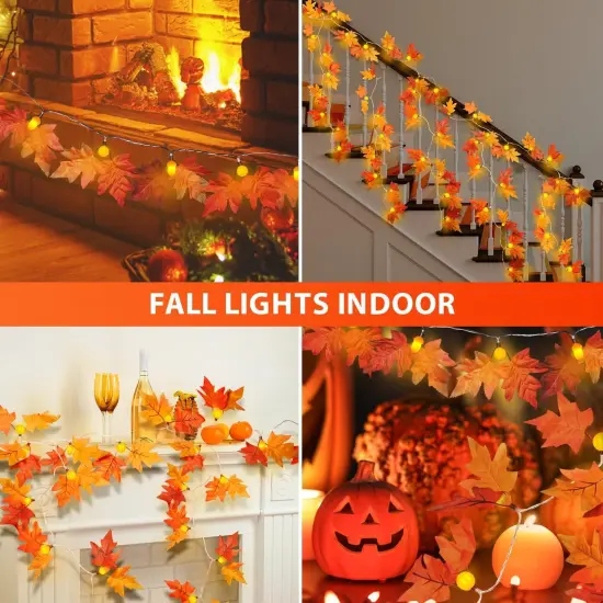 Fall Garland with Lights - 2 PACK {3}
