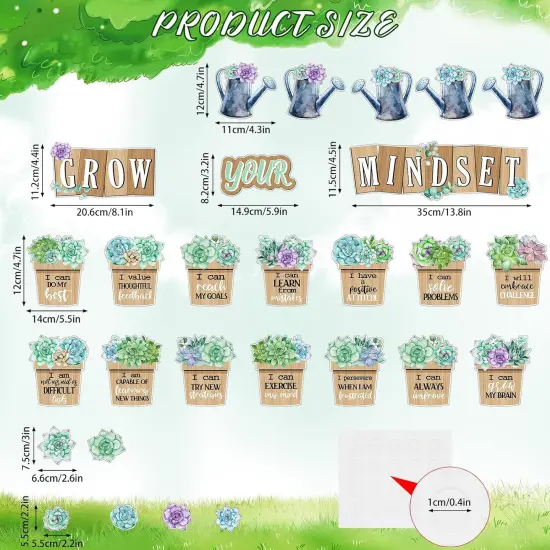 57 Pieces Grow Your Mindset Bulletin Board Set - Multi Color {2}