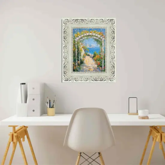 Wide Alabaster White Wash With Charcoal Picture Frame 9x9 frame {1}