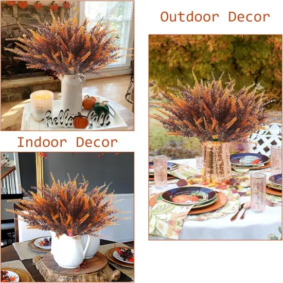 12 Bundles Artificial Fall Flowers Outdoors Fake Fall {4}