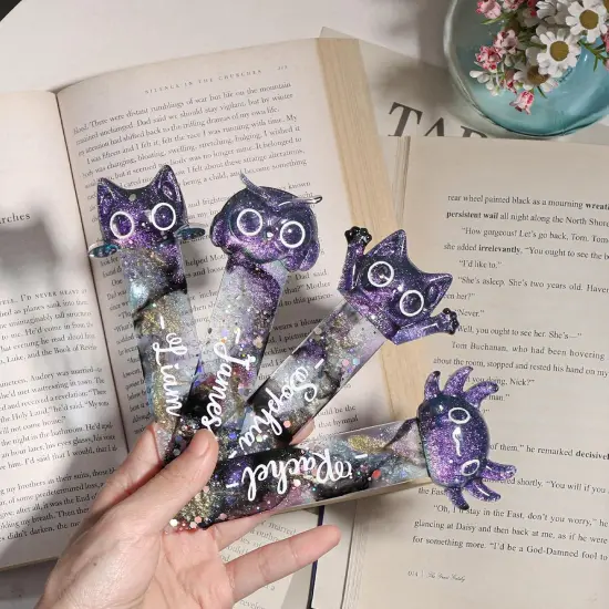 LET&rsquo;S Resin Bookmark Resin Molds Silicone, Cute 3D Animal Bookmark Silicone Molds for Epoxy Resina with Paperclip Pattern 3mm Thin,Small Bookmarks Molds for UV Resin Crafts,Gifts for Book Lovers {4}