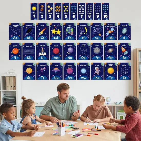 56 Pcs Outer Space Alphabet Number Bulletin Board {3}