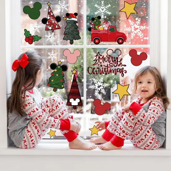 9 Sheets Christmas Window Clings Party Decorations {3}