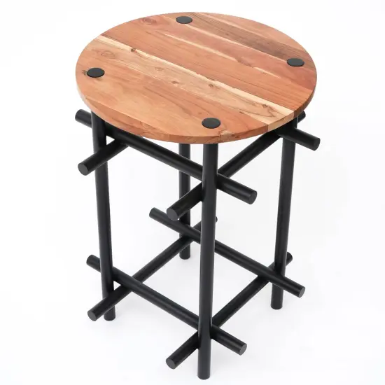 Wood & Iron Side Table {4}