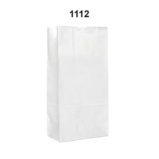 White Grocery Bags 4 1/4'' x 2 3/8'' x 8 3/16'' {2}