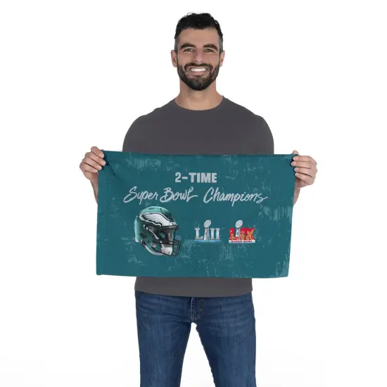 NFL Philadelphia Eagles 2025 Super Bowl LIX Multi Champ Conquerors Fan Towel 2 Pack 16X25 Inches {2}