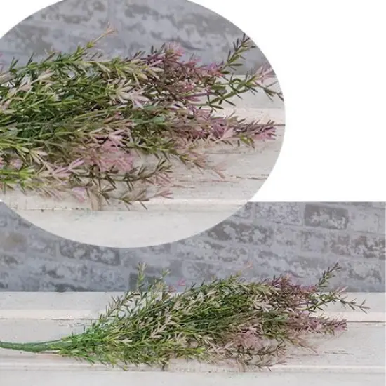 23" Lavender Plastic Blossoms and Greenery Asparagus Bush On Plastic Stem {2}