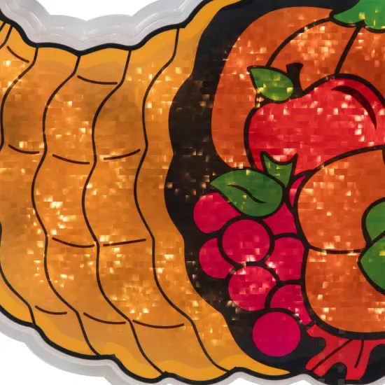 Northlight Pre-lit Cornucopia Thanksgiving Window Decoration &ndash; 16" - Red and Gold - Clear Lights {7}