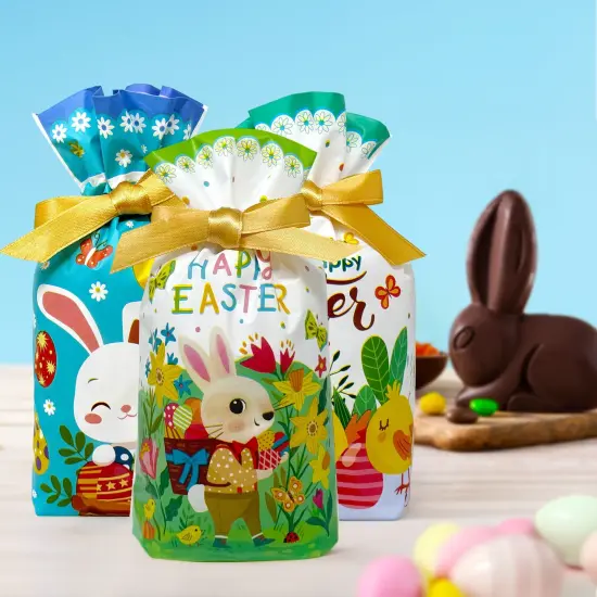 Wrapables Easter Drawstring Treat Bags for Candy, Cookies, Treats, Gifts, Egg Hunt, and Party Favors (50pcs) {3}
