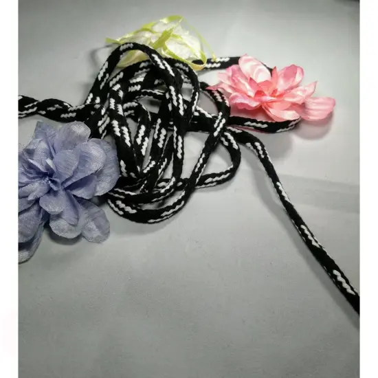 Kitcheniva Black White Drawcord Round Braided Drawstring Cord {2}