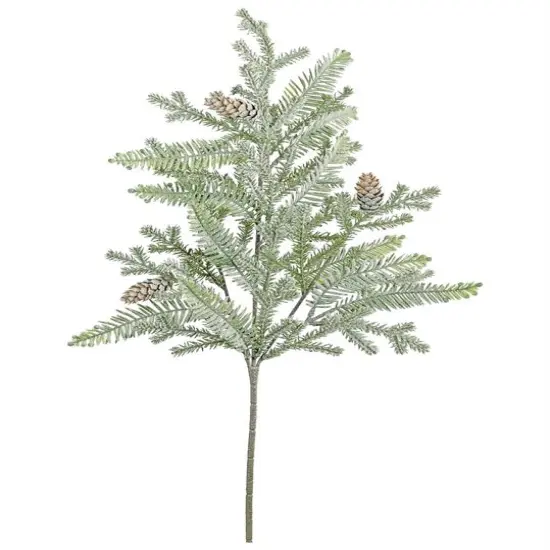 28'' Frosted Hemlock Pine Spray with Pinecones - Holiday Greenery-XP2375 {2}