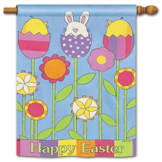 Easter Garden Banner 2 Sided House Flag {1}