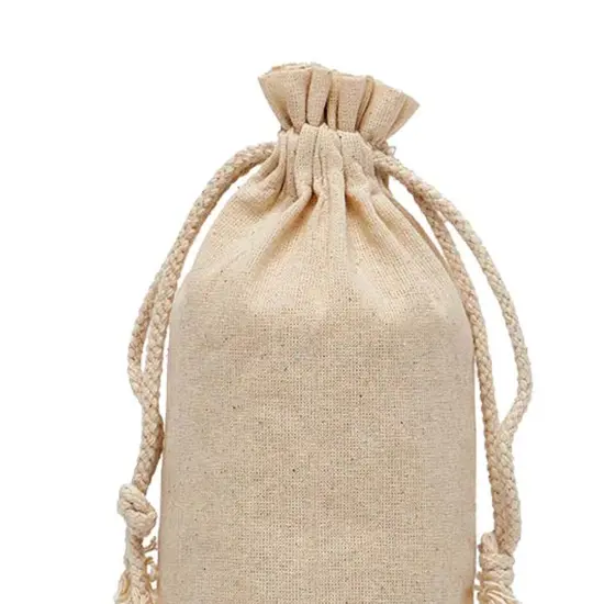 Reusable Cotton Muslin Storage Bags 10 1/4" x 5 1/2" x 3 1/2" {6}