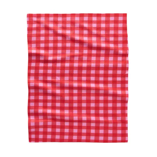 RED & PINK GINGHAM TEA TOWEL {1}