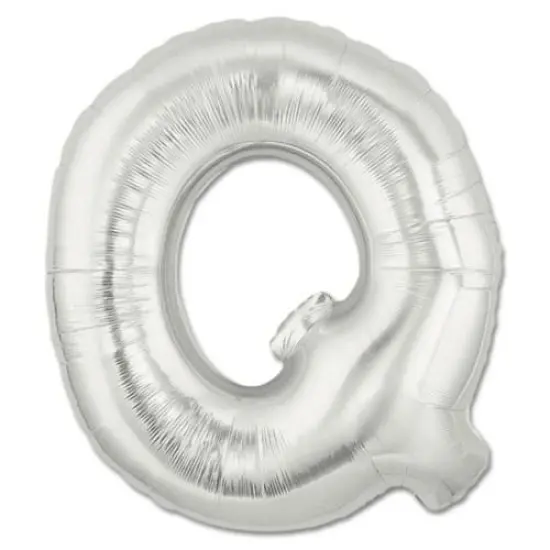 LETTER Q FOIL BALLOON Metallic Silver {1}