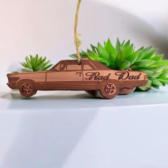 Rad Dad Muscle Car - Cedar Ornament {2}