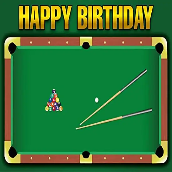 Billiard Themed Pool Table Birthday ~ Edible Icing Image Cake Topper for 1/4 sheet cake or larger {1}