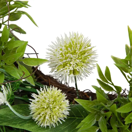 Northlight Americana Buttonbush and Carnation Floral Patriotic Wreath - 24" Red {6}