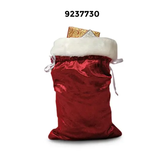 Extra Large Christmas Velvet Gift Bag with Fur Accent 9" x 14" {2}