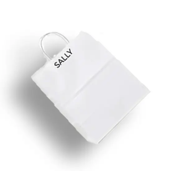 Handy Plain White Kraft Shopping Bag 5 1/2" x 3 1/4" x 13" {4}