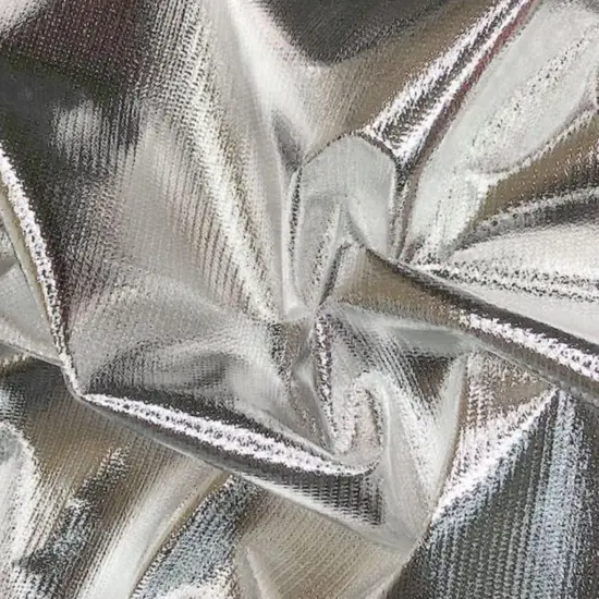 Tricot Lame Fabric 40" Metallic Foil for Costumes & Dancewear Silver White Tricot {5}