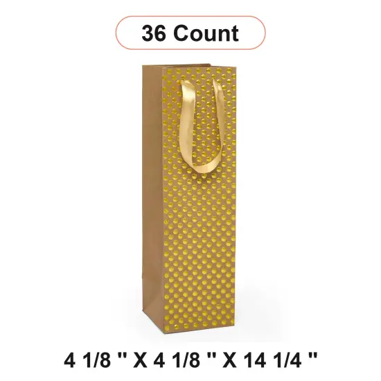 Embossed Polka Dot Wine Pouch 4 1/8'' x 4 1/8'' x 14 1/4'' {1}