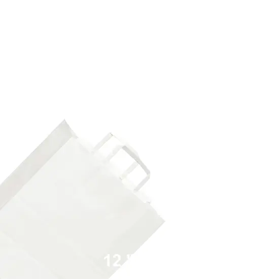 Versatile White Paper Bags with Flat Handles 12" x 7" x 17" {3}