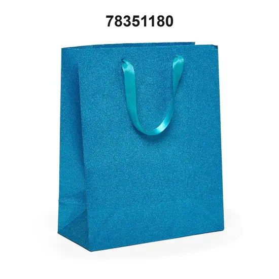 Elegant Glitter Grain Euro Totes 10 1/4'' x 4 3/4'' x 12 5/8'' for Retail Displays Turquoise {3}