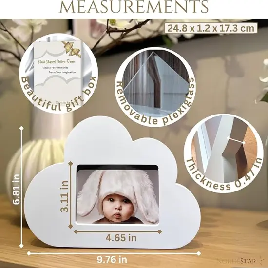 White Cloud Shaped Picture Frame 3.5 x 5 and 3x4, Love at First Sight Frame Ultrasound, Baby Picture Frame, Sonogram Picture Frame, Cloud Decor for Cloud Nursery Decor, Cloud Room and Cloud Wall D&eacute;cor {2}