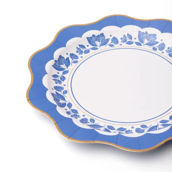 BELLE BLUE ELEGANT FLORAL DINNER PLATES {2}