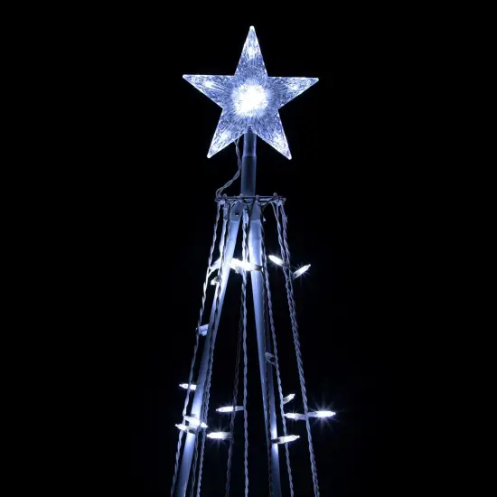 Northlight LED Lighted Outdoor Christmas Cone Tree with Star - 6' - Pure White Lights {5}