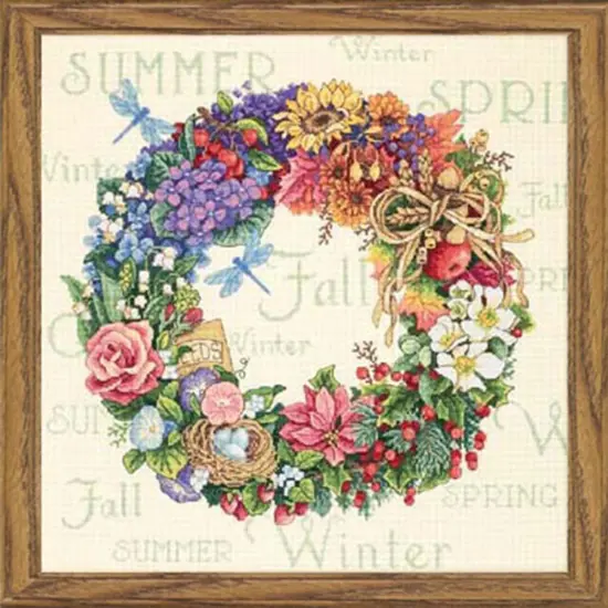 DimensionsWreath of All Seasons Counted Cross-Stitch Kit Multi {1}
