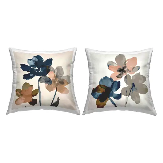 Earthen Flower Petals 2 PC Decorative Printed Throw Pillow Set Design by Irena Orlov, 18 x 7 x 18 {1}