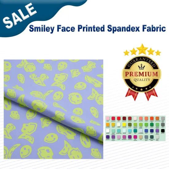 Smiley Face Printed Spandex Fabric {2}