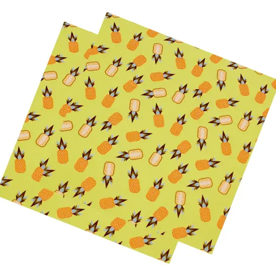 Kawaii Pineapple Party Printed Spandex Fabric {1}