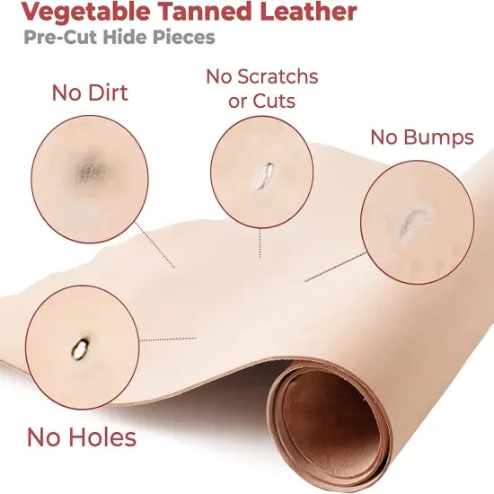 8-9 oz (3.2-3.6mm) ELW Vegetable Tanned | Full Grain Import Cowhide Leather Side - Perfect for Tooling, Molding, Engraving, Dyeing, & Stamping {6}