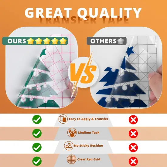 Transfer Tape for Vinyl -12" x 16 FT w/Red Alignment Grid Transfer Paper {2}