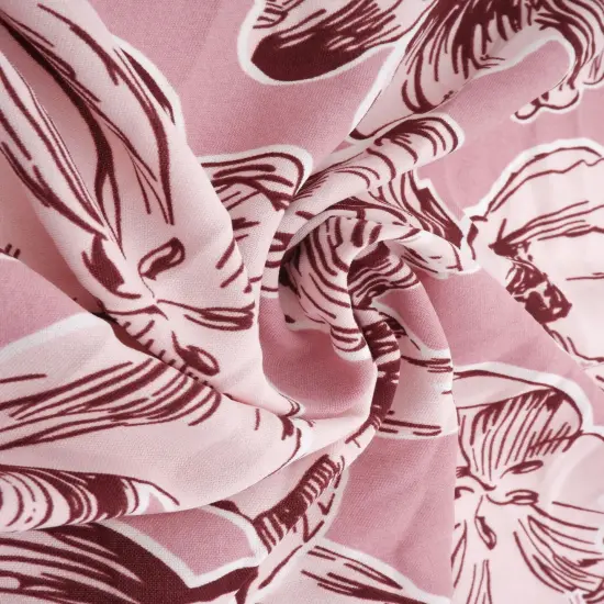 1 Yard 100% Polyester CEY Floral/Flower Print Fabric, 58/59" Wide MAUVE {2}