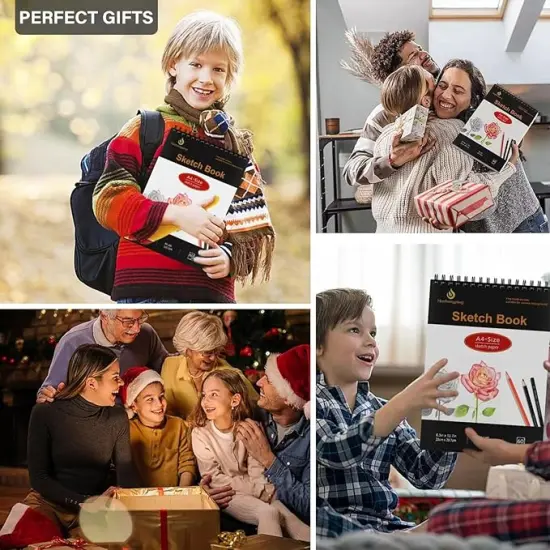 8.3"x11.7" Sketch Book, 1- Pack 60 Sheets Spiral Bound Art Skethbook White {3}