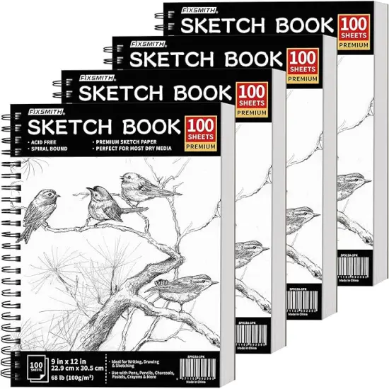 9"X12" Sketch Book 400 Sheets (68 lb/100gsm) Bright White {1}