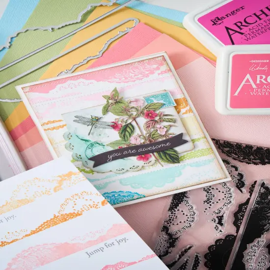 Sizzix Clear Stamps W/Framelits Dies By 49 And Market-Doily Edgers {6}