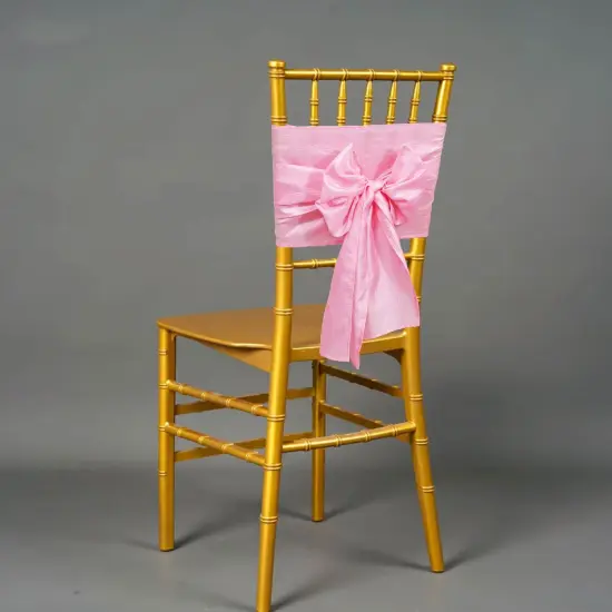 10 Pieces Crushed Taffeta Chair Sashes 9.5 x 108 inches Pink Rosy Charm {3}